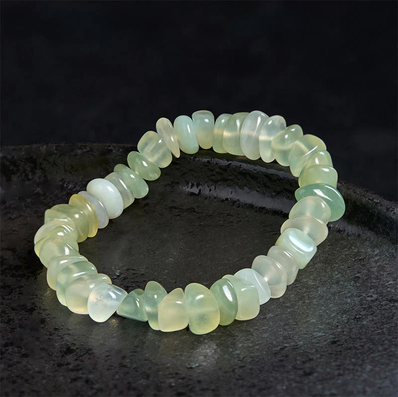 Buddha Stones Natural Peridot Irregular Blocks Peace Bracelet