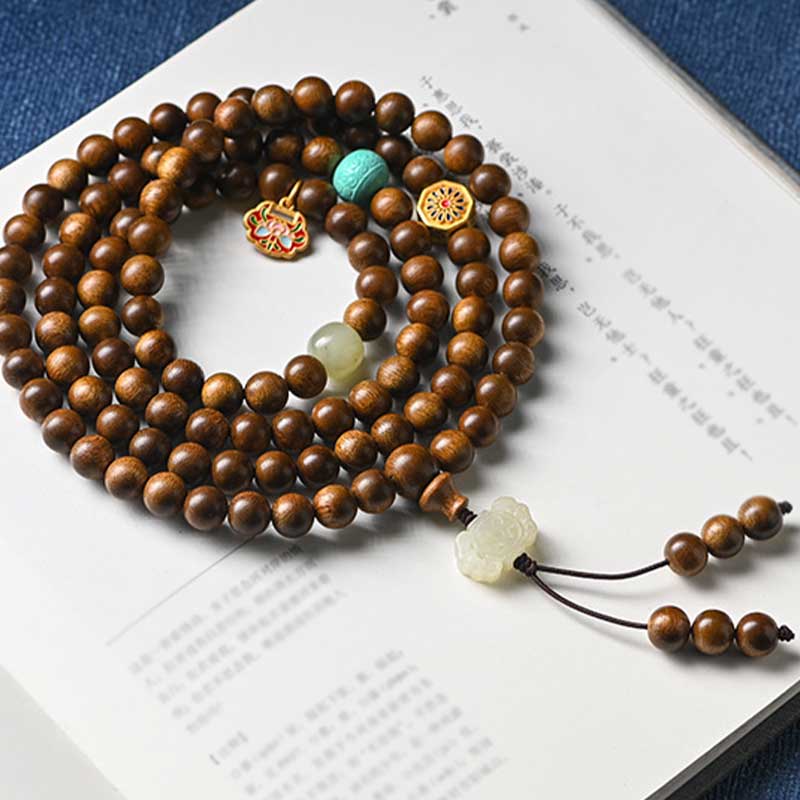 Buddha Stones Tibetan Rosewood Protection Calm Bracelet Mala