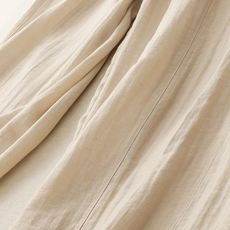 Buddha Stones Summer Drawstring Design Women's Wide Leg Pants With Pockets