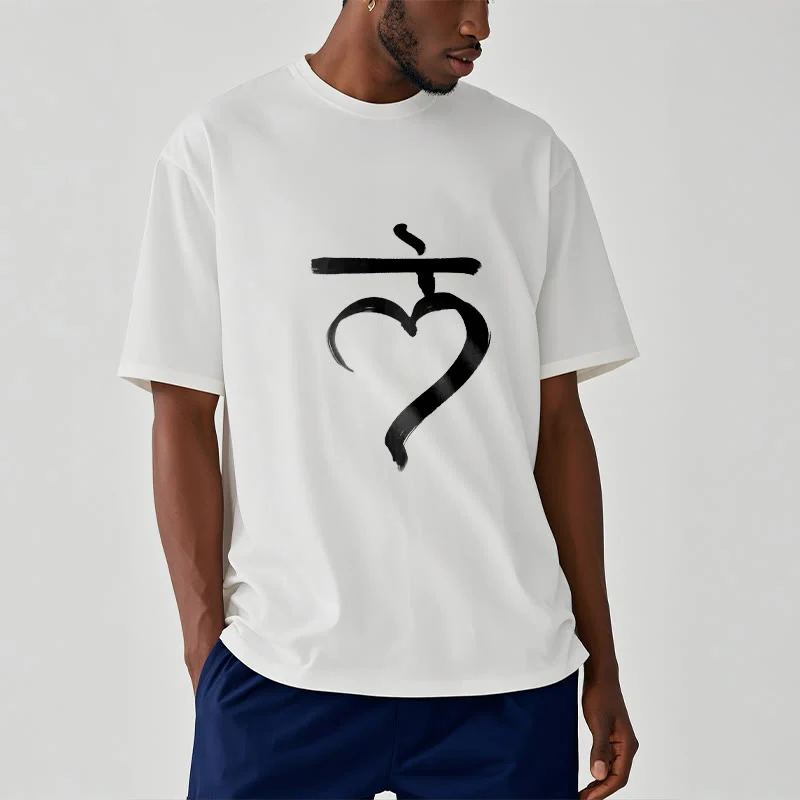 Buddha Stones Casual Lam Mantra Sanskrit Cotton Tee T-shirt