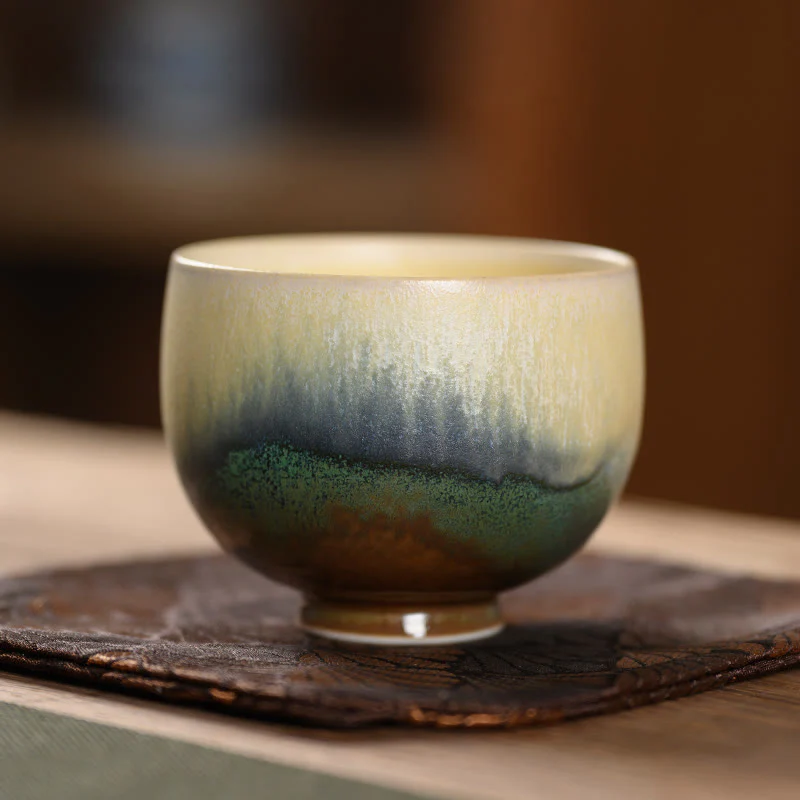 Buddha Stones Vintage Furnace Transmutation Kiln Porcelain Teacup Kung Fu Tea Cup
