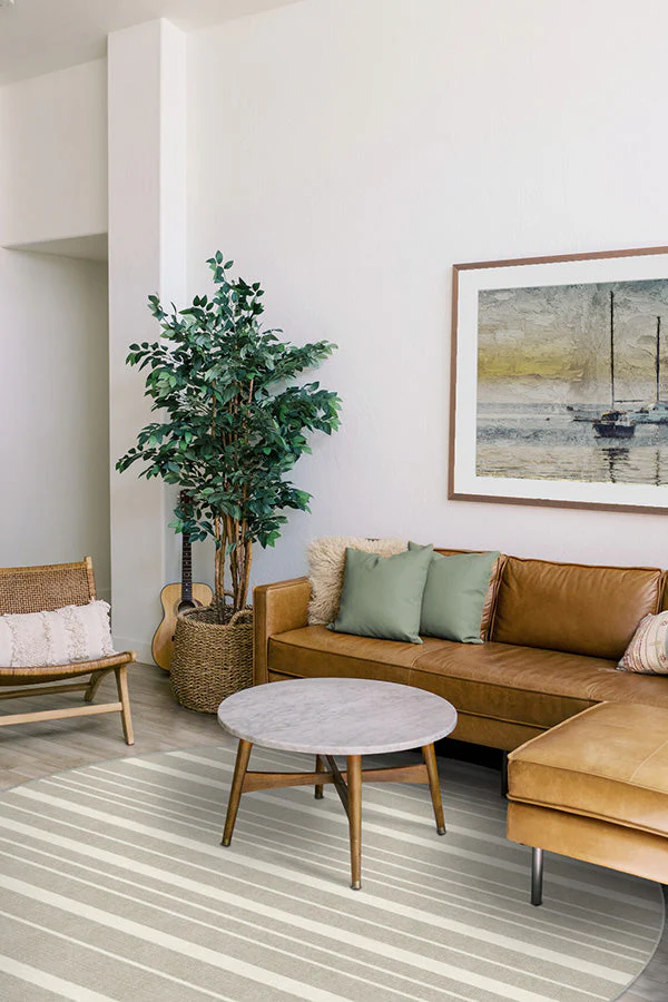 Hudson Stripe Stone Flatwoven Rug