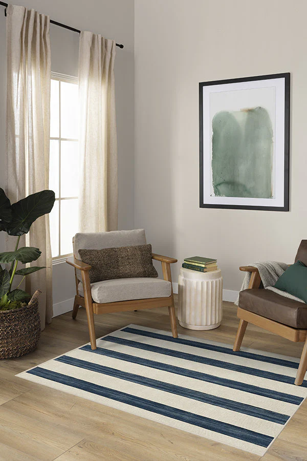 Sumi Sailor Stripe Navy Flatwoven Rug