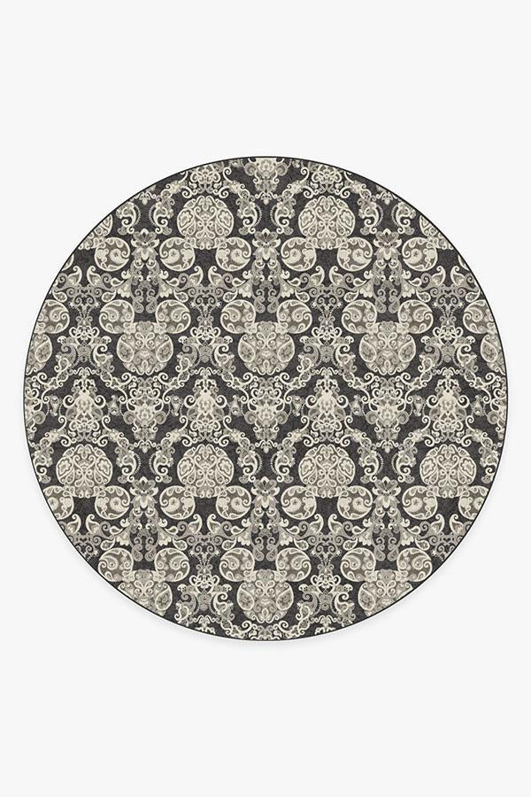 Mickey Damask Charcoal Flatwoven Rug