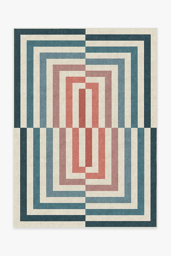 Op Art Teal Rug by Jonathan Adler