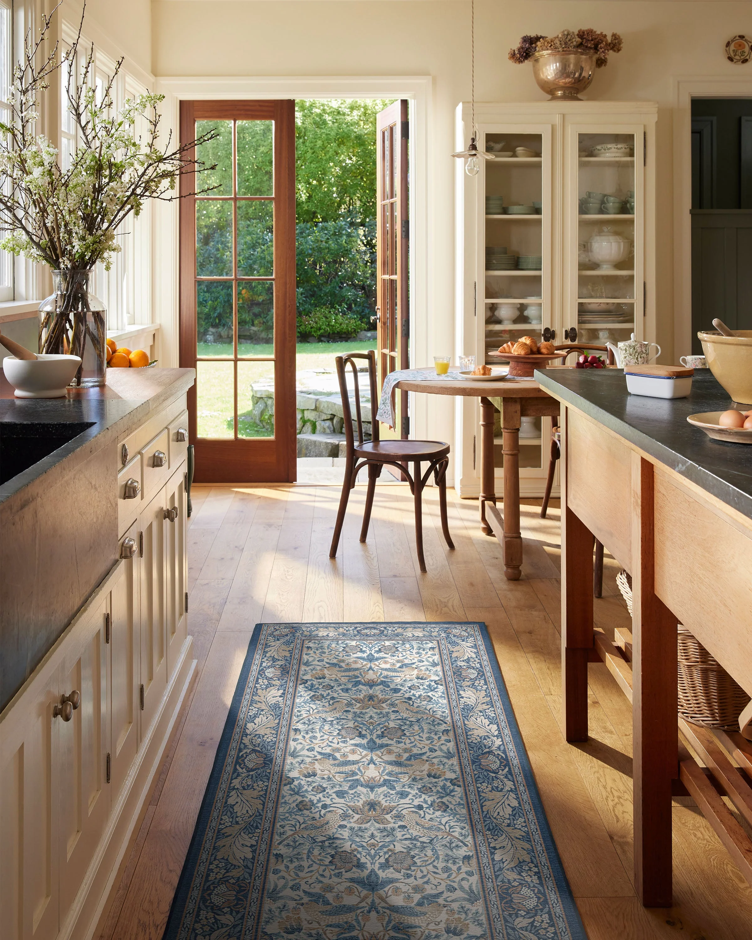Strawberry Thief Indigo & Ivory Rug by Morris & Co.