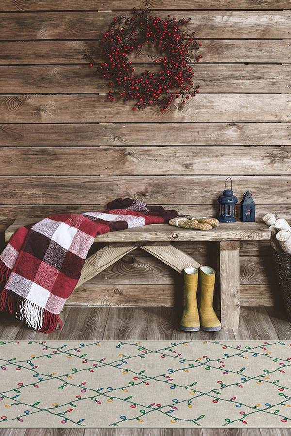 Holiday Lights Creme Flatwoven Rug