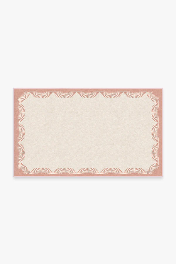 Fringe Pink & Ivory Flatwoven Rug by Gray Malin