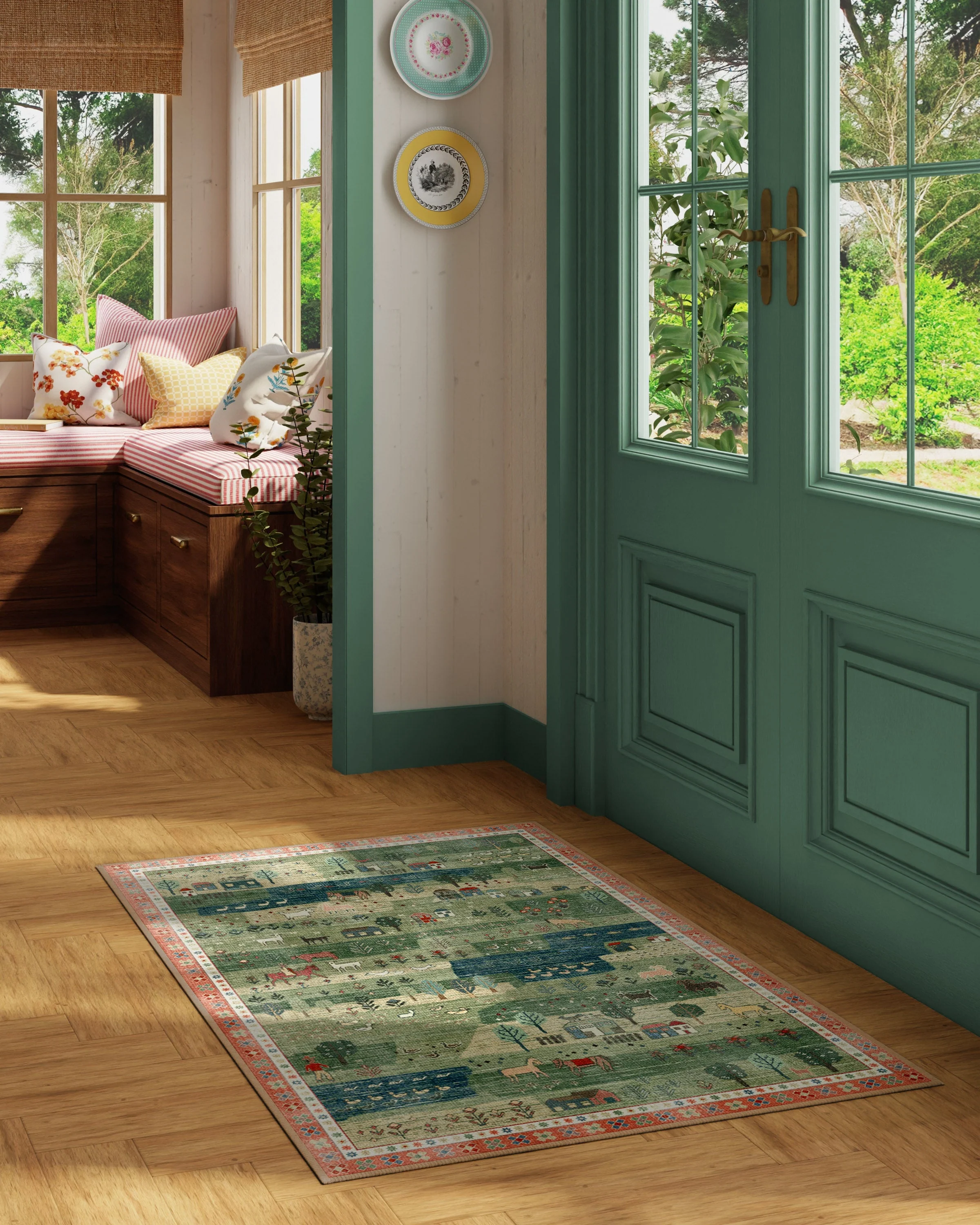 Alder Green Flatwoven Rug