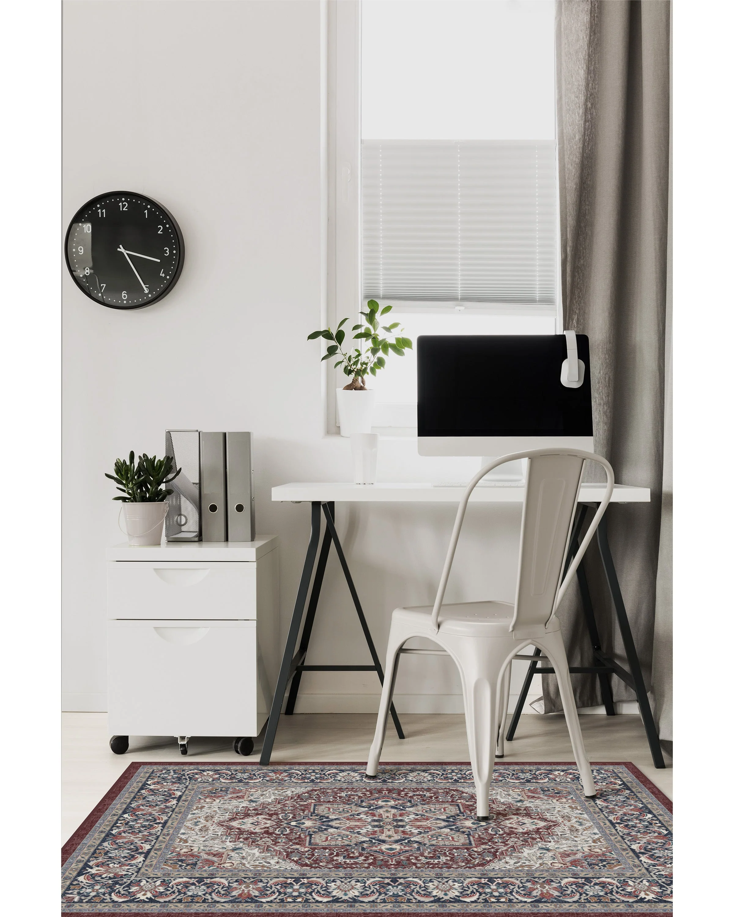 Hendesi Heriz Bordeaux Flatwoven Rug