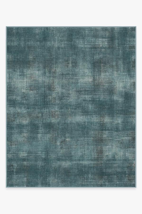 Sudaria Solid Teal Blue Flatwoven Rug