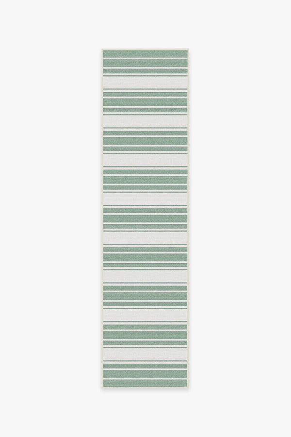 Marina Stripe Sage Green Outdoor Rug