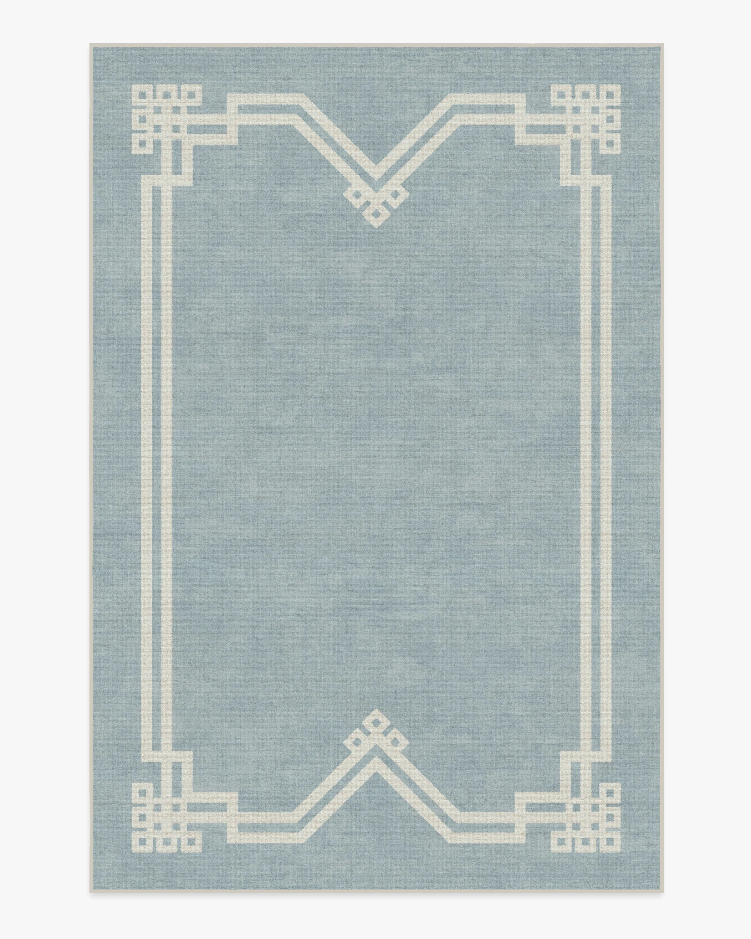 Chrysler Border Chambray Blue Rug by The Hiltons