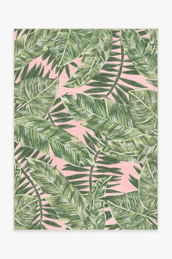 Filifera Palm Pink Outdoor Rug