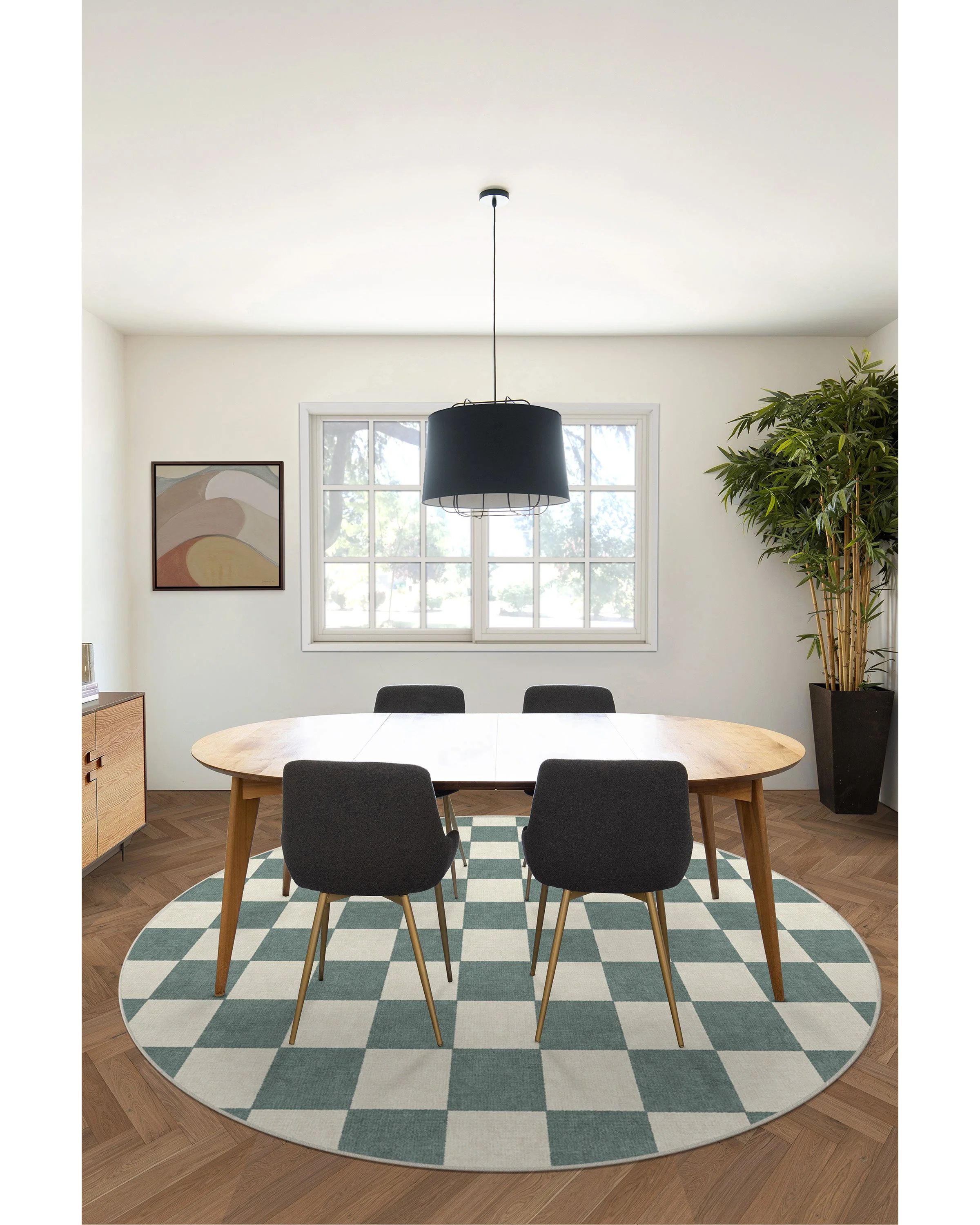 Jaque Checkered Slate Green Rug