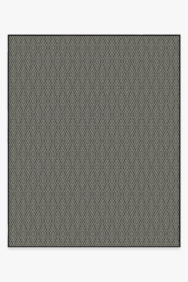 Halo Diamond Black Outdoor Rug