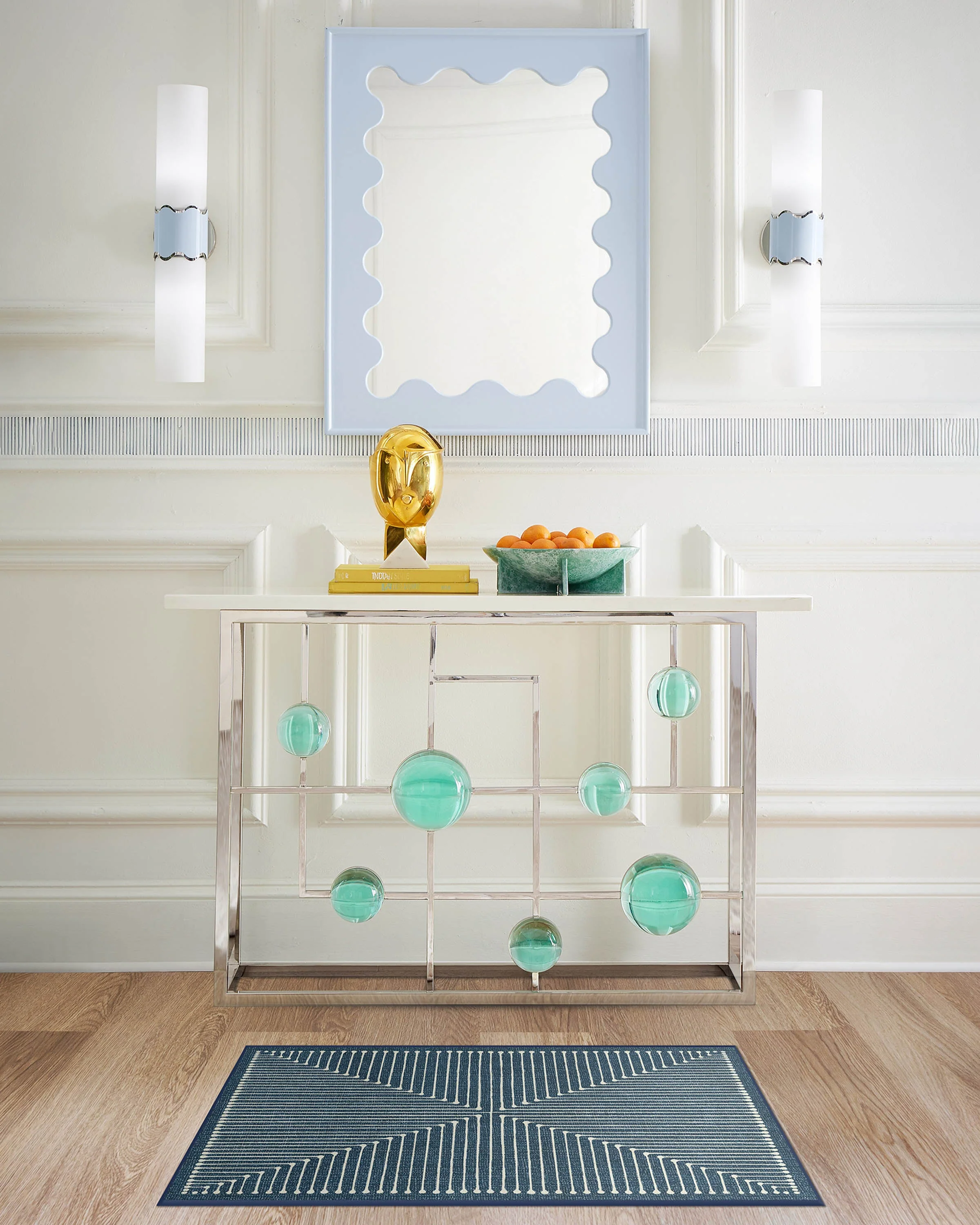 Inkdrop Lapis Blue Rug by Jonathan Adler