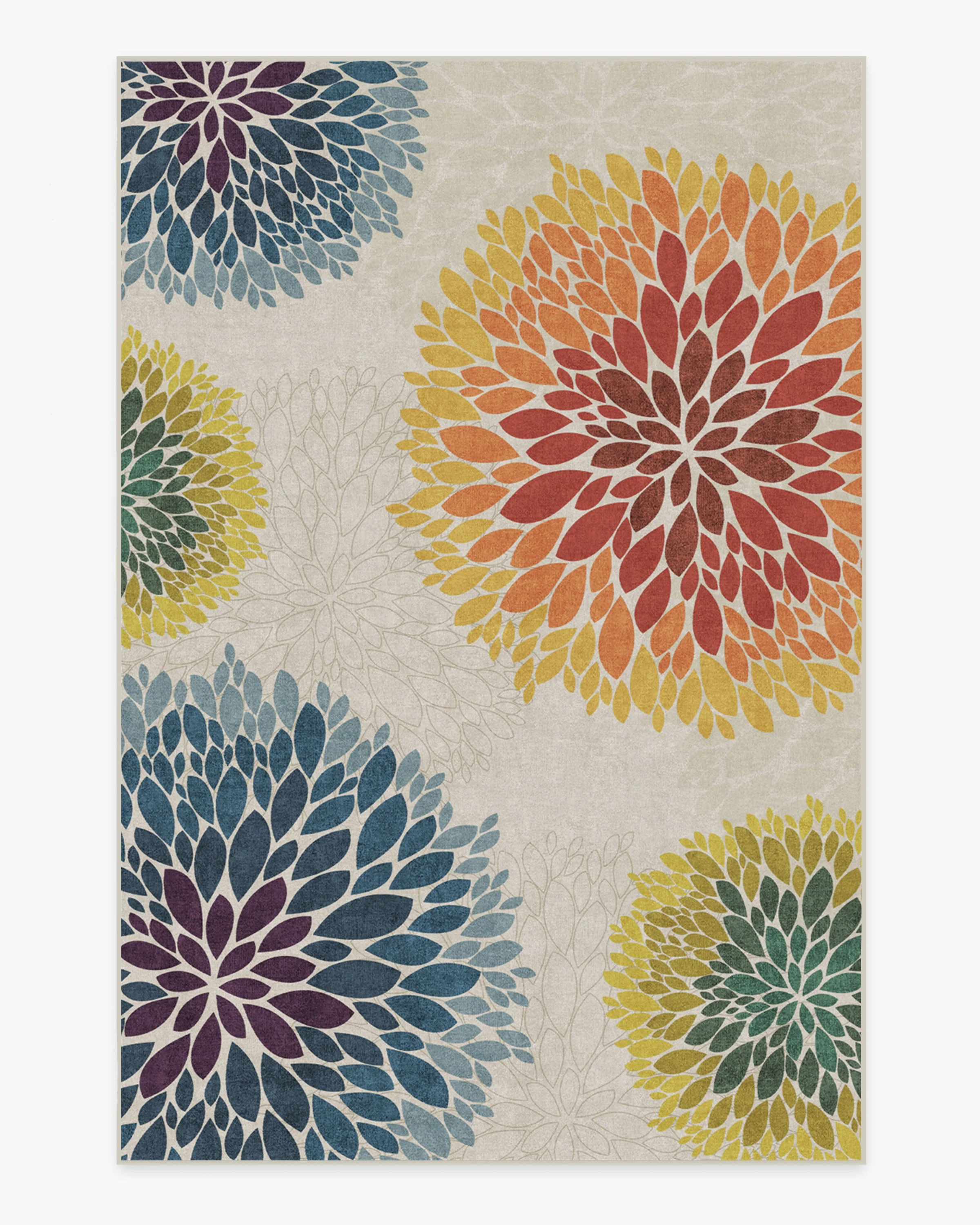 Floral Medallion Multicolor Flatwoven Rug
