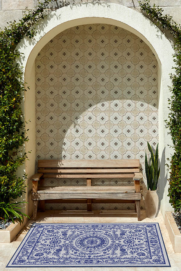 Fontaine Delft Blue Outdoor Rug