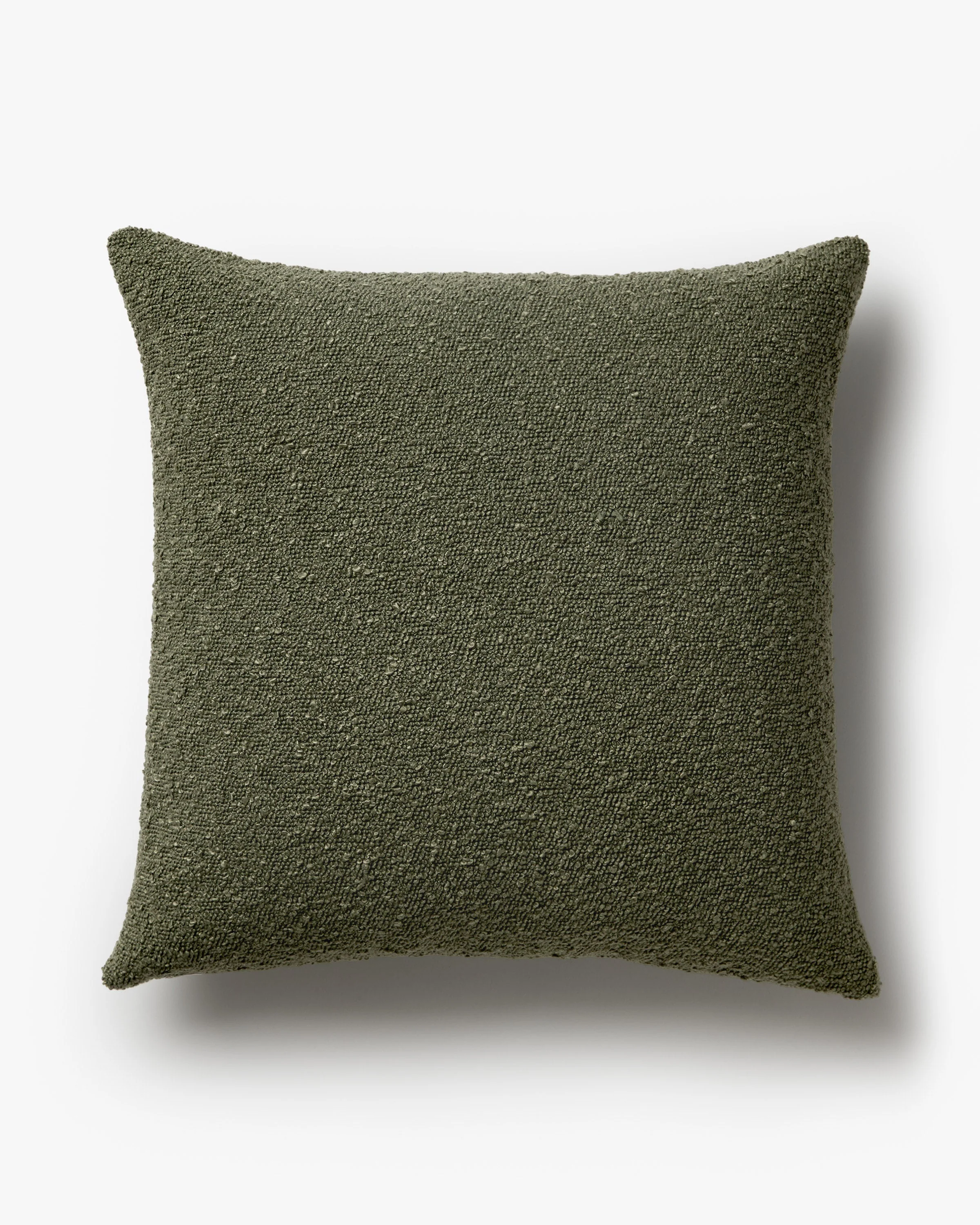 Olive Green Boucle Throw Pillow