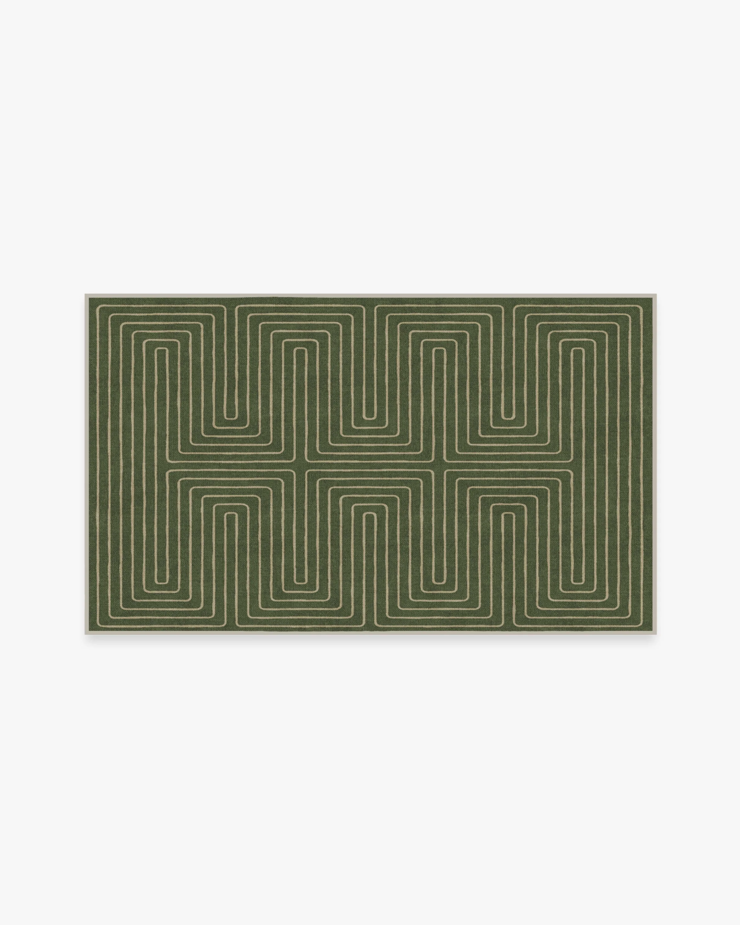 Labyrinth Fern Green Flatwoven Rug by Jonathan Adler