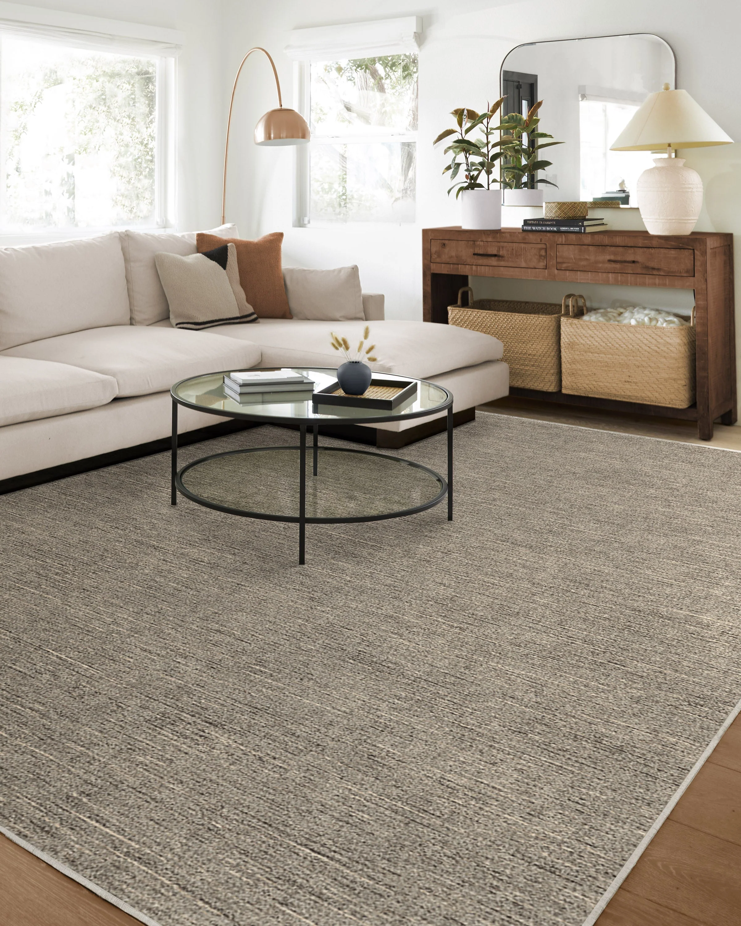 Melange Solid Natural Stone Rug