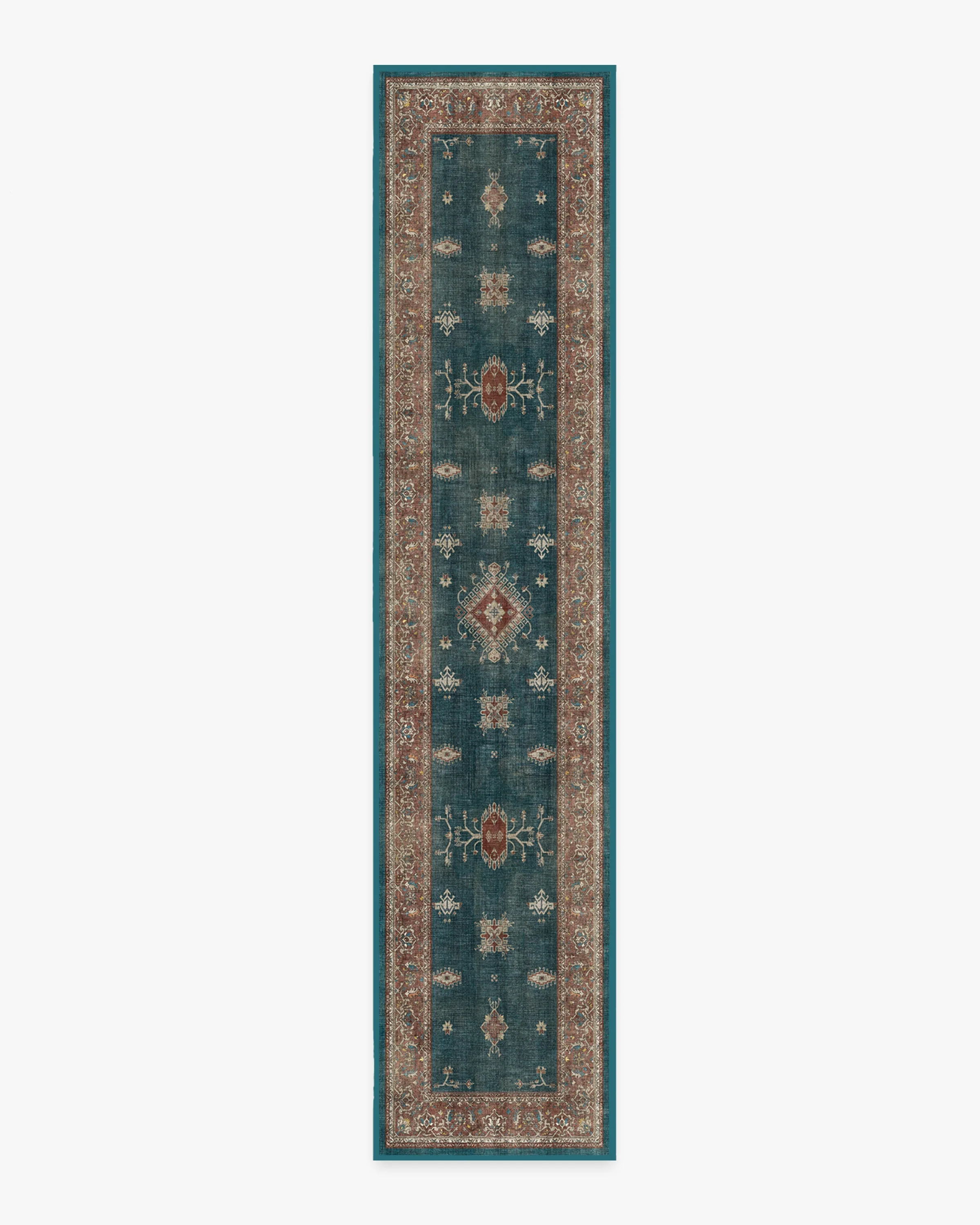 Verena Teal Blue Flatwoven Rug