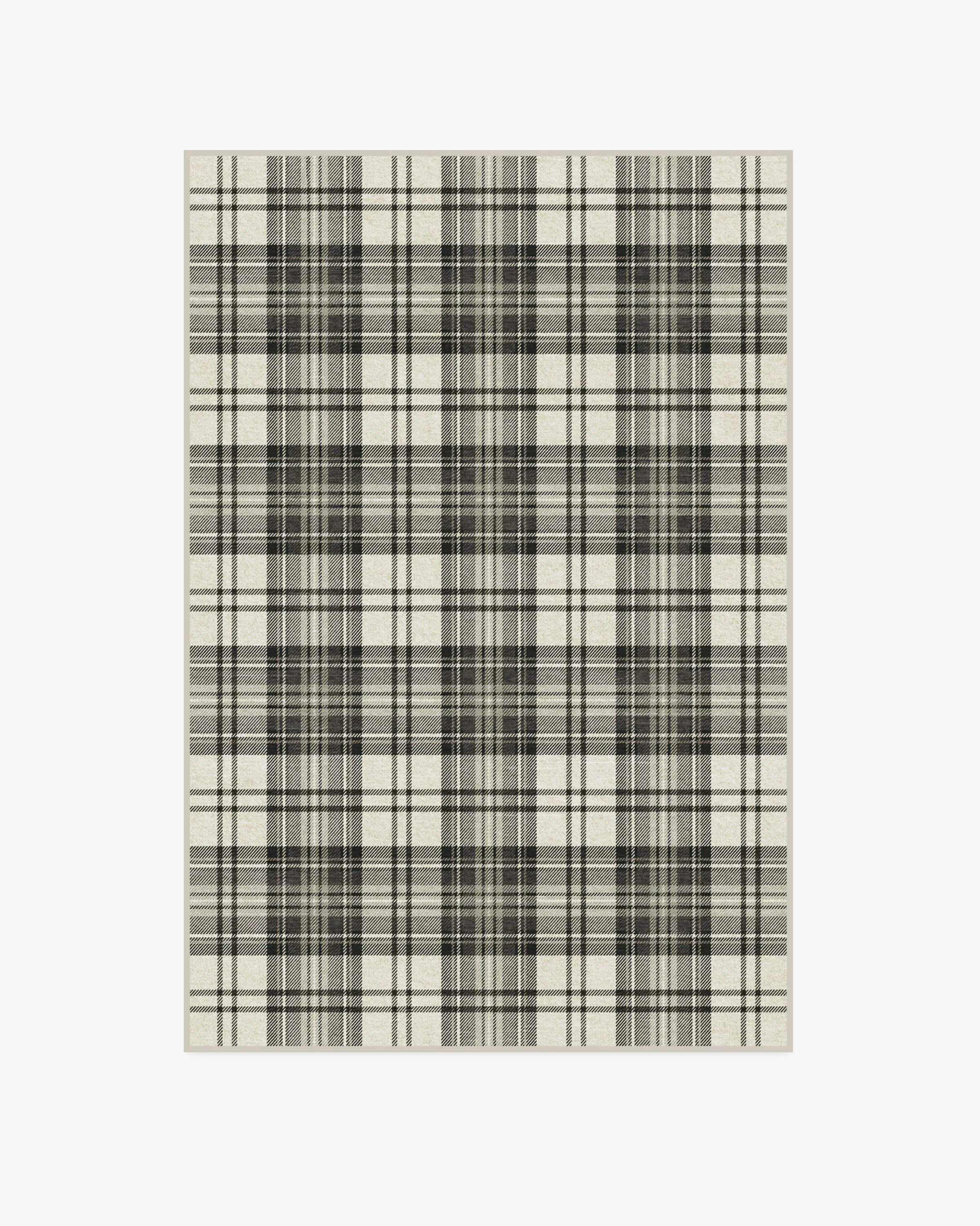 Dress Stewart Tartan Black & Ivory Flatwoven Rug