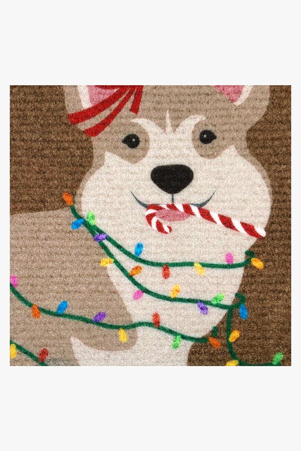 Christmas Corgi Doormat