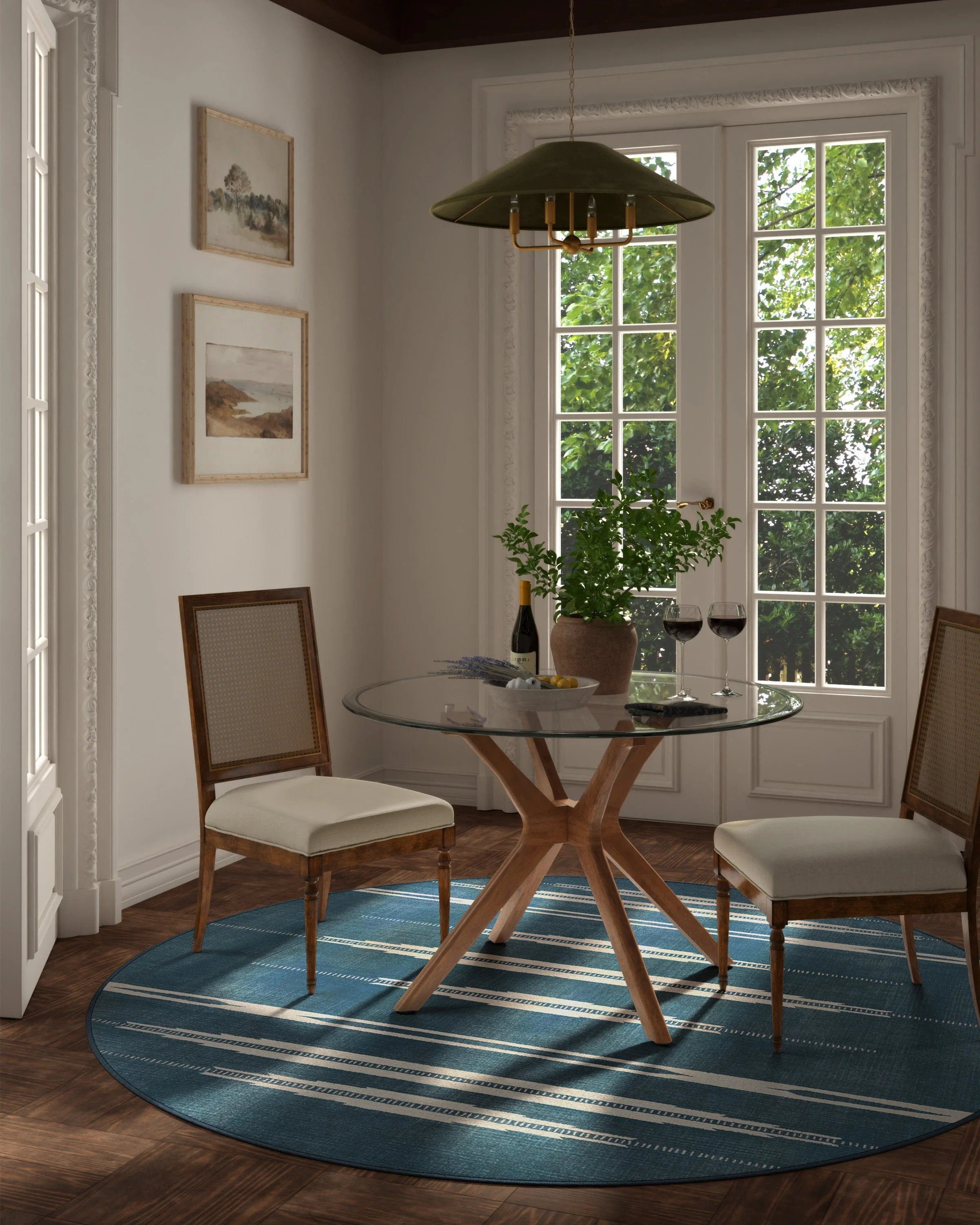 Raye Indigo & Ivory Flatwoven Rug