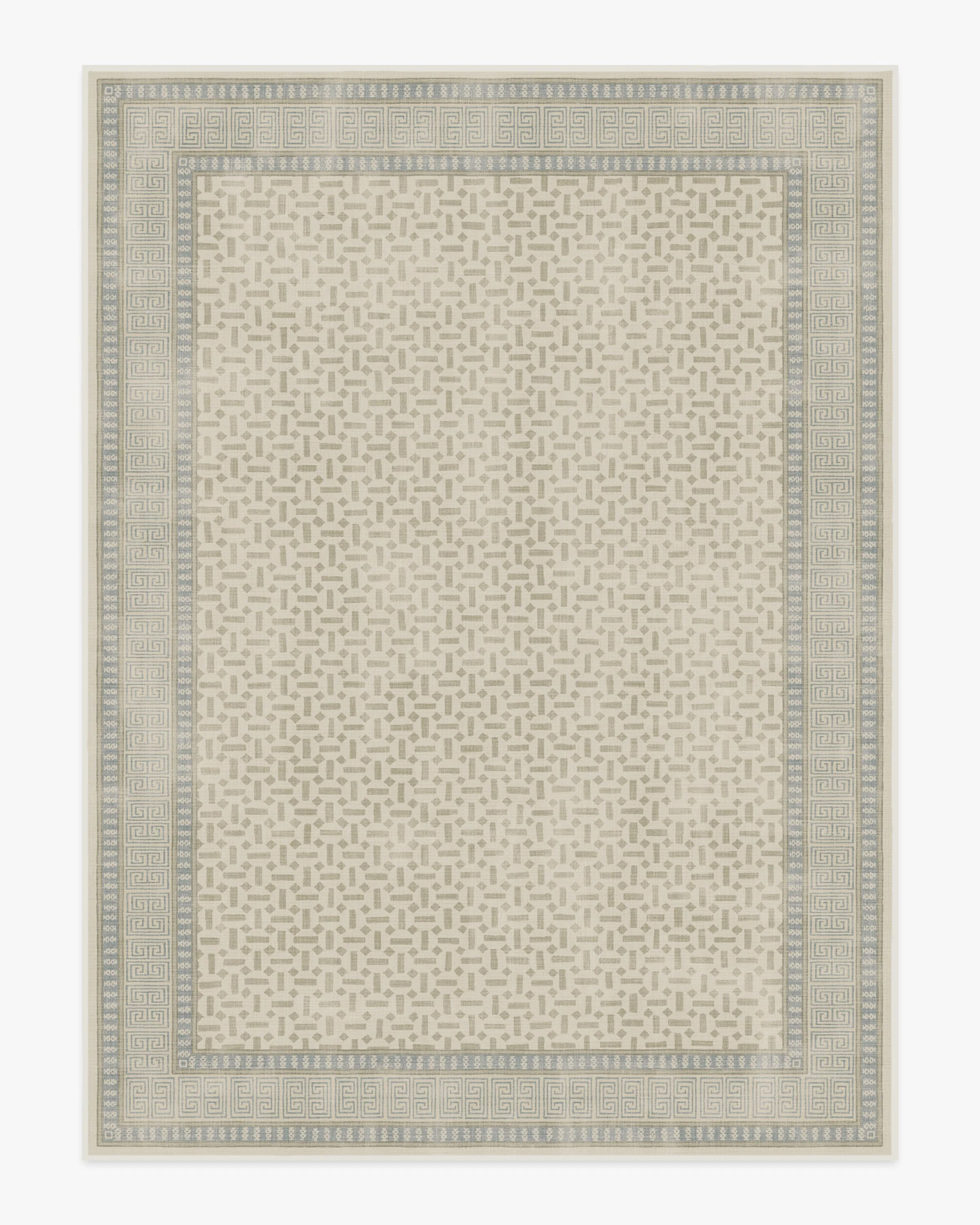 Kairos Ivory & Blue Flatwoven Rug