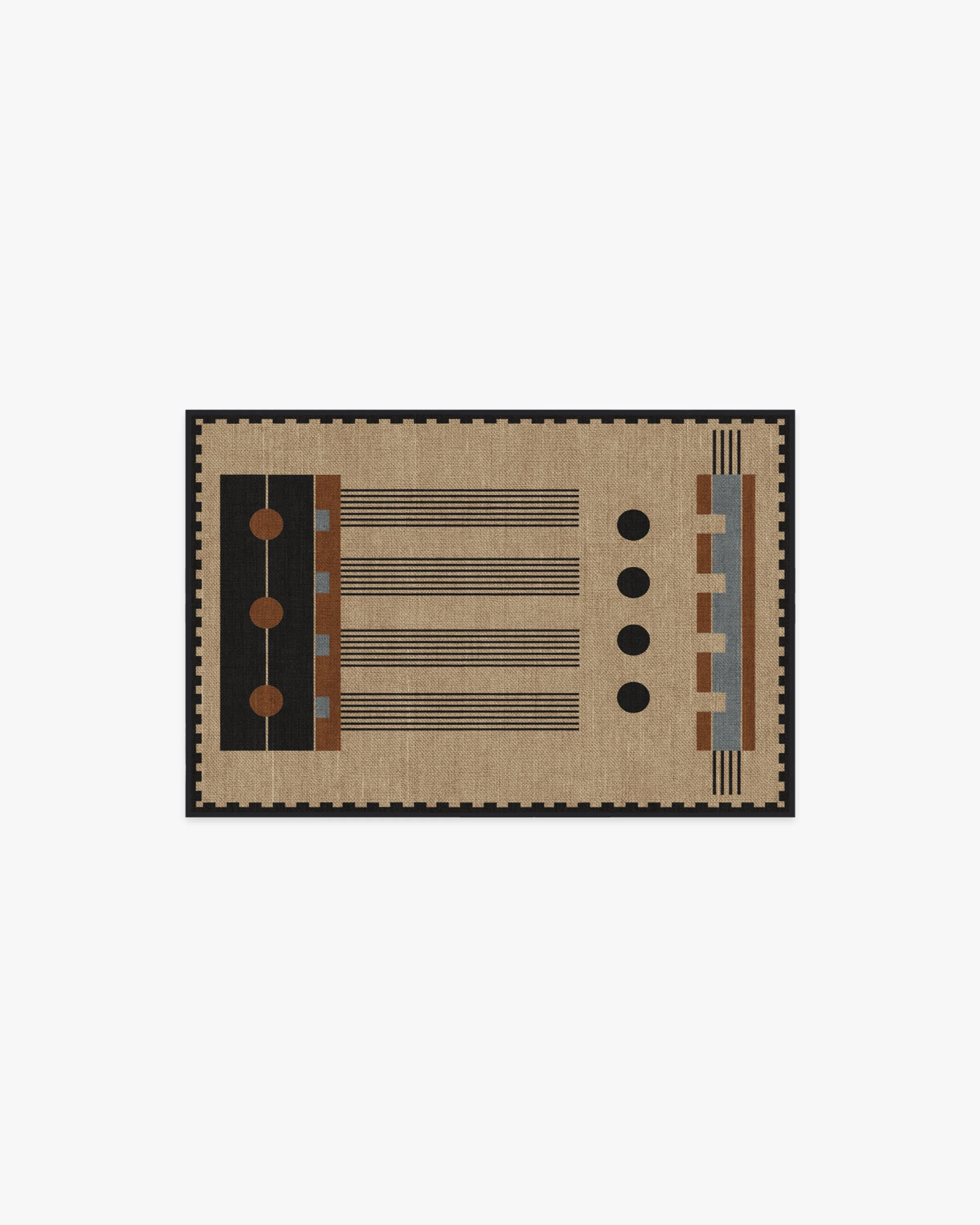 Kasi Black & Tan Flatwoven Rug by Architectural Digest