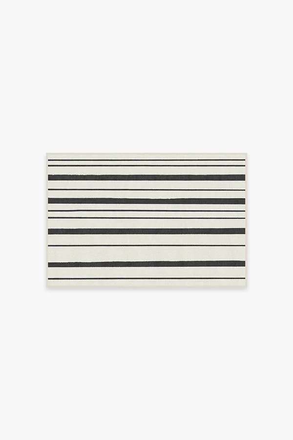 Hudson Stripe Black Flatwoven Rug