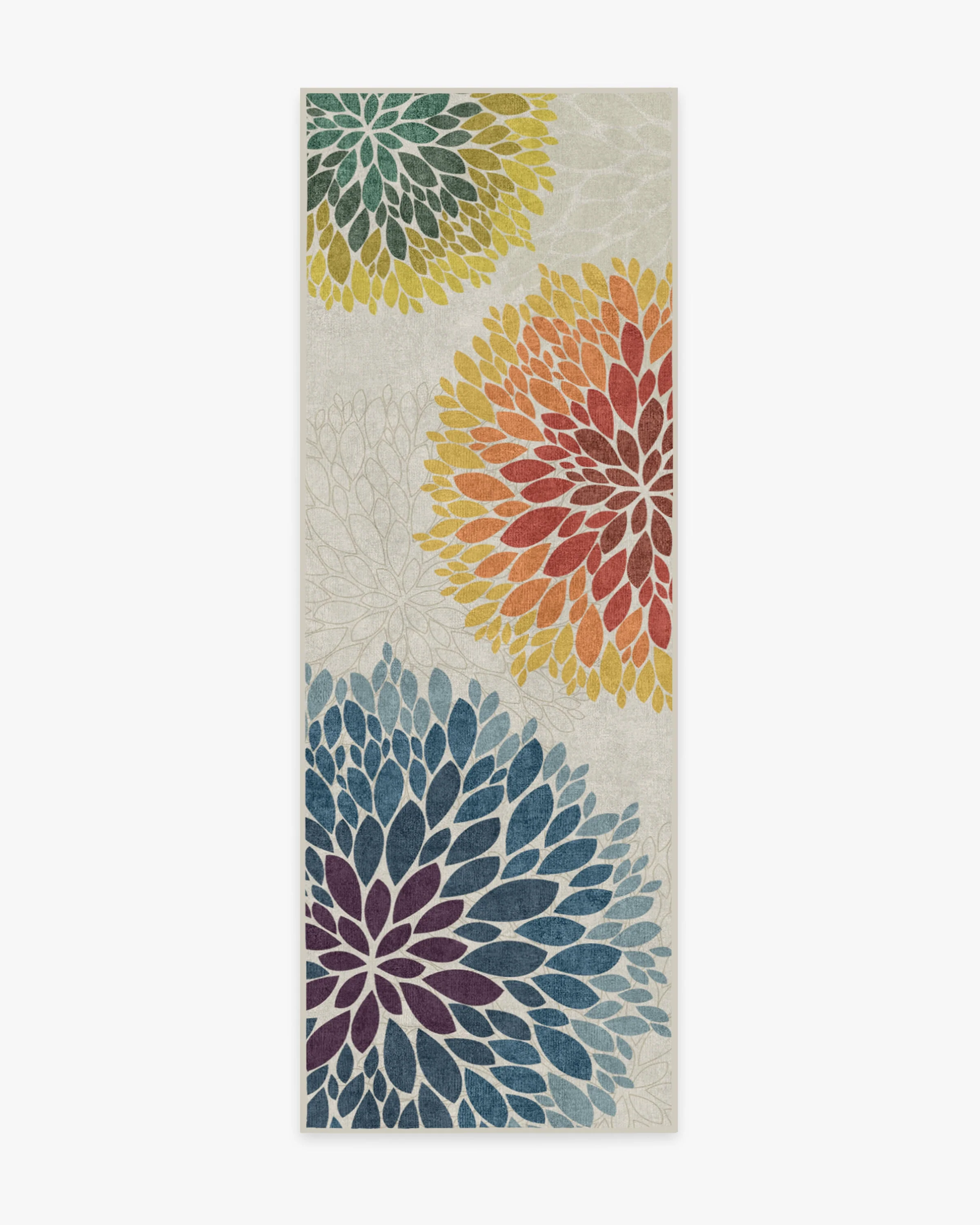 Floral Medallion Multicolor Flatwoven Rug