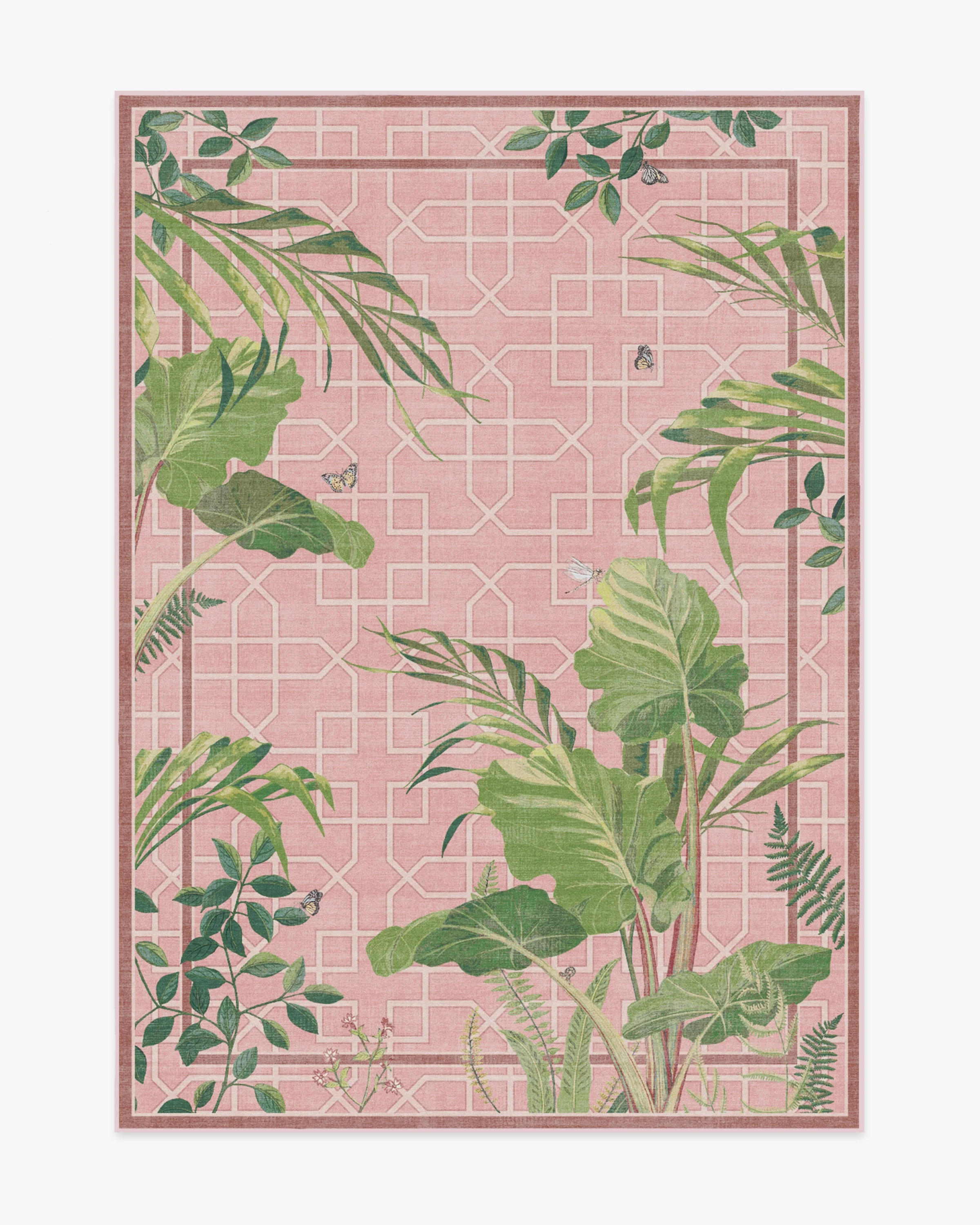 Palm House Rose Flatwoven Rug by Sanderson