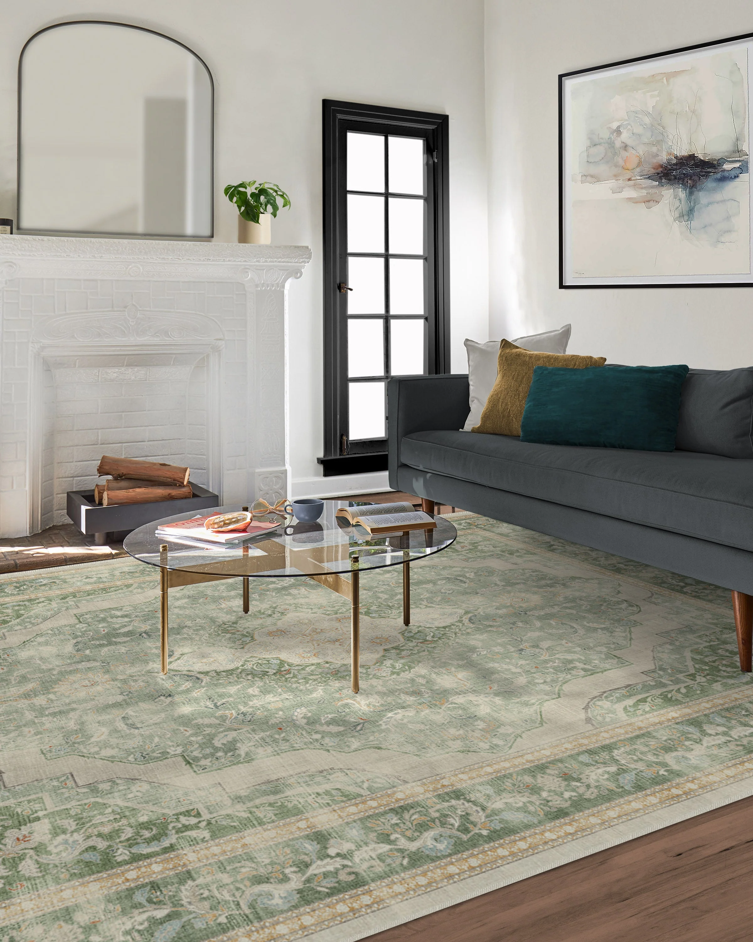 Adeline Natural Sage Flatwoven Rug