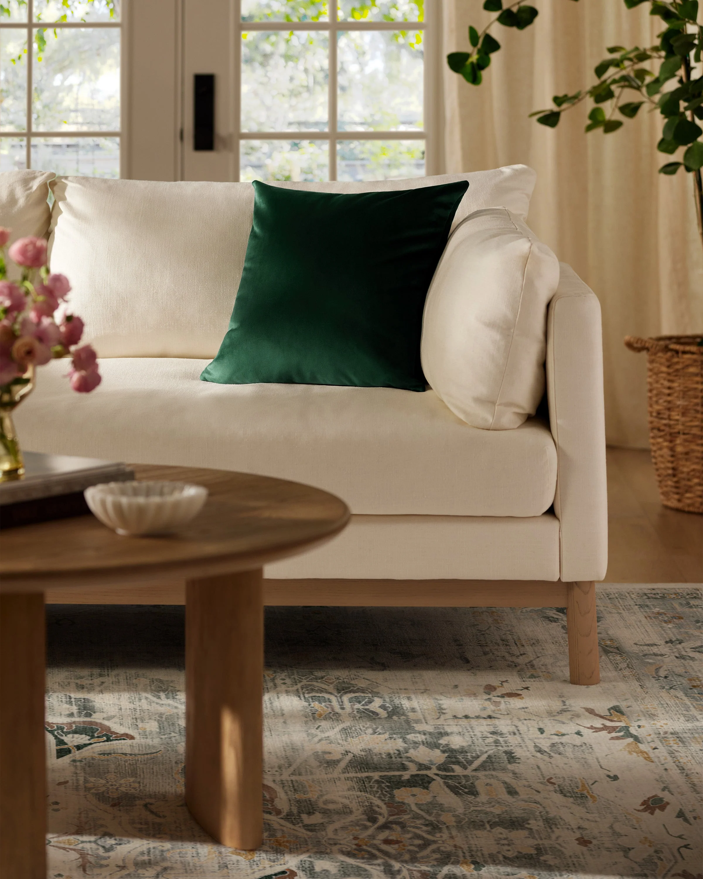 Spruce Green Velvet Throw Pillow