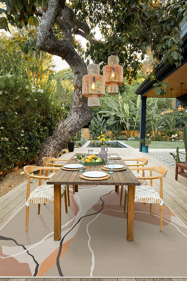 Petra Copper Rose Outdoor Rug