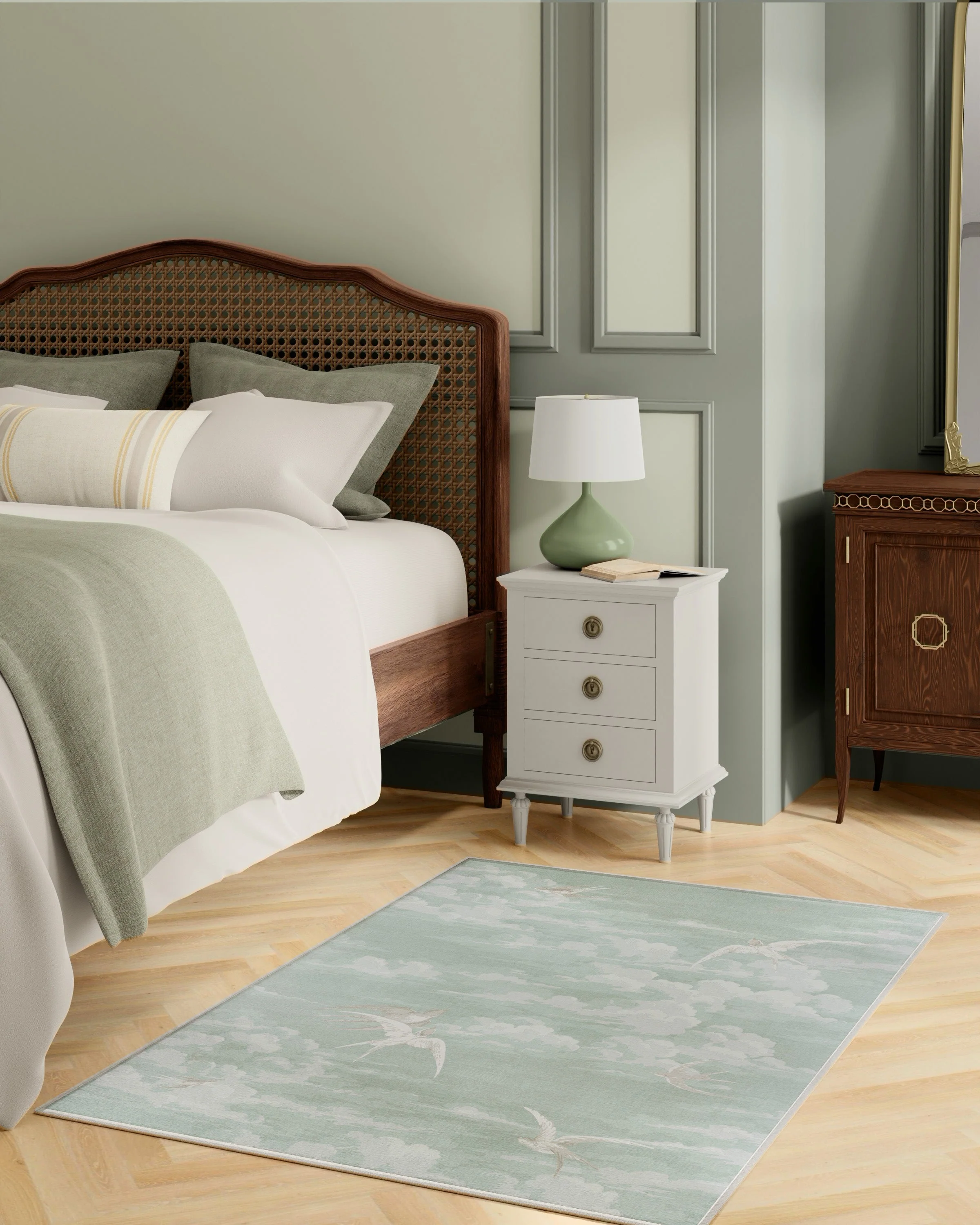 Silvi Clouds Seaspray Rug by Sanderson