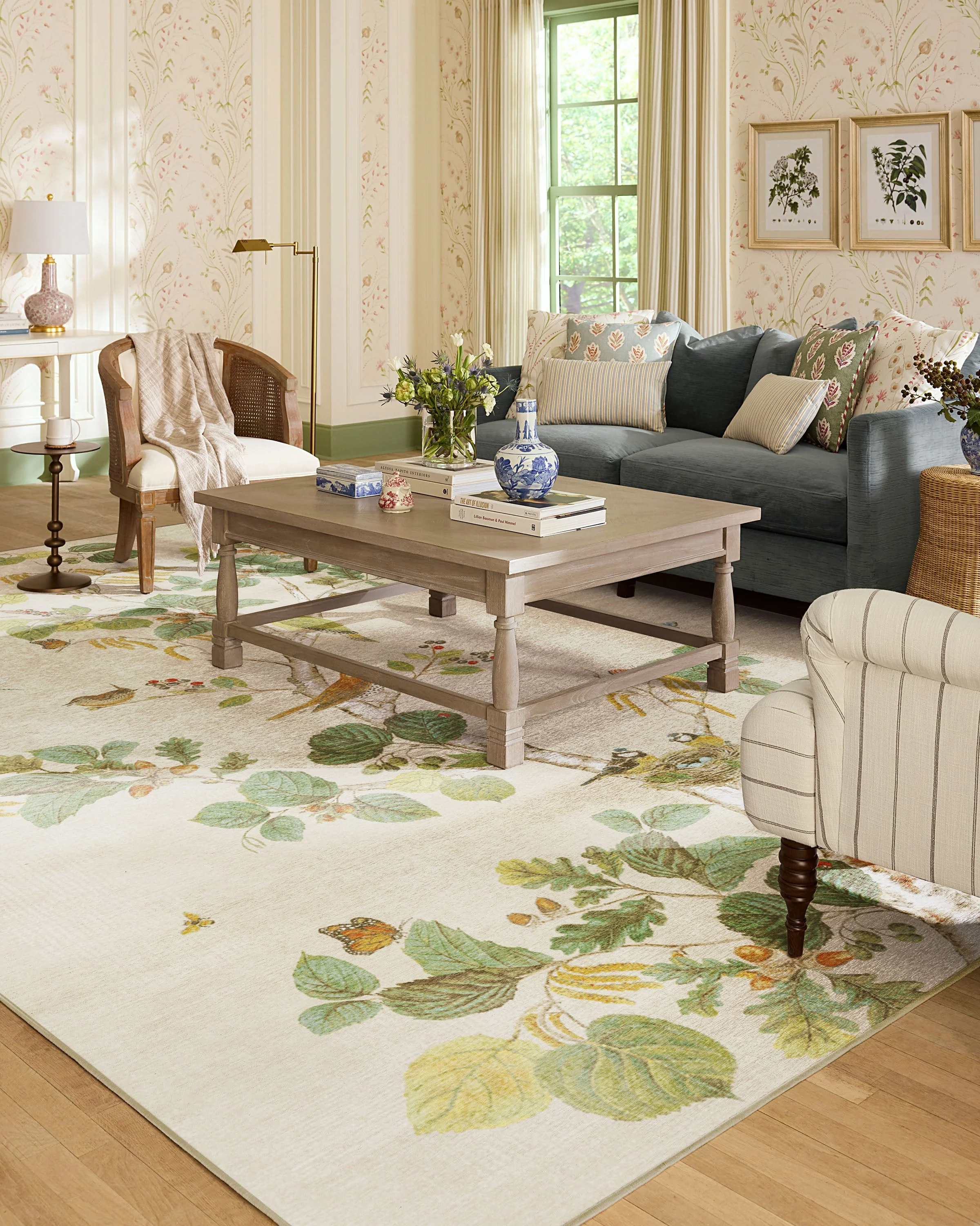 Woodland Chorus Fawn Flatwoven Rug by Sanderson