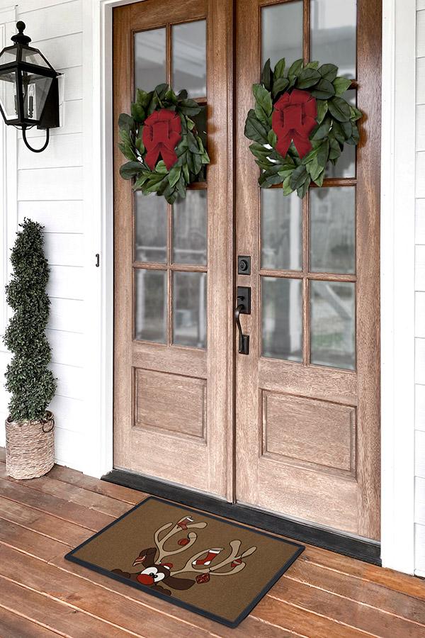 Holiday Reindeer Doormat