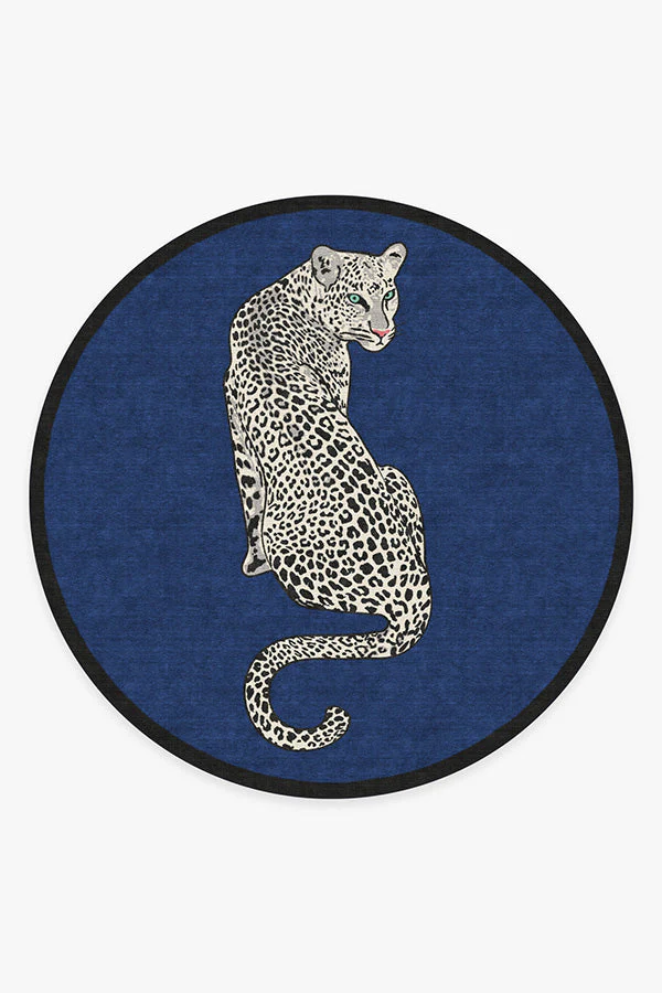 Snow Leopard Sapphire Rug by Jonathan Adler