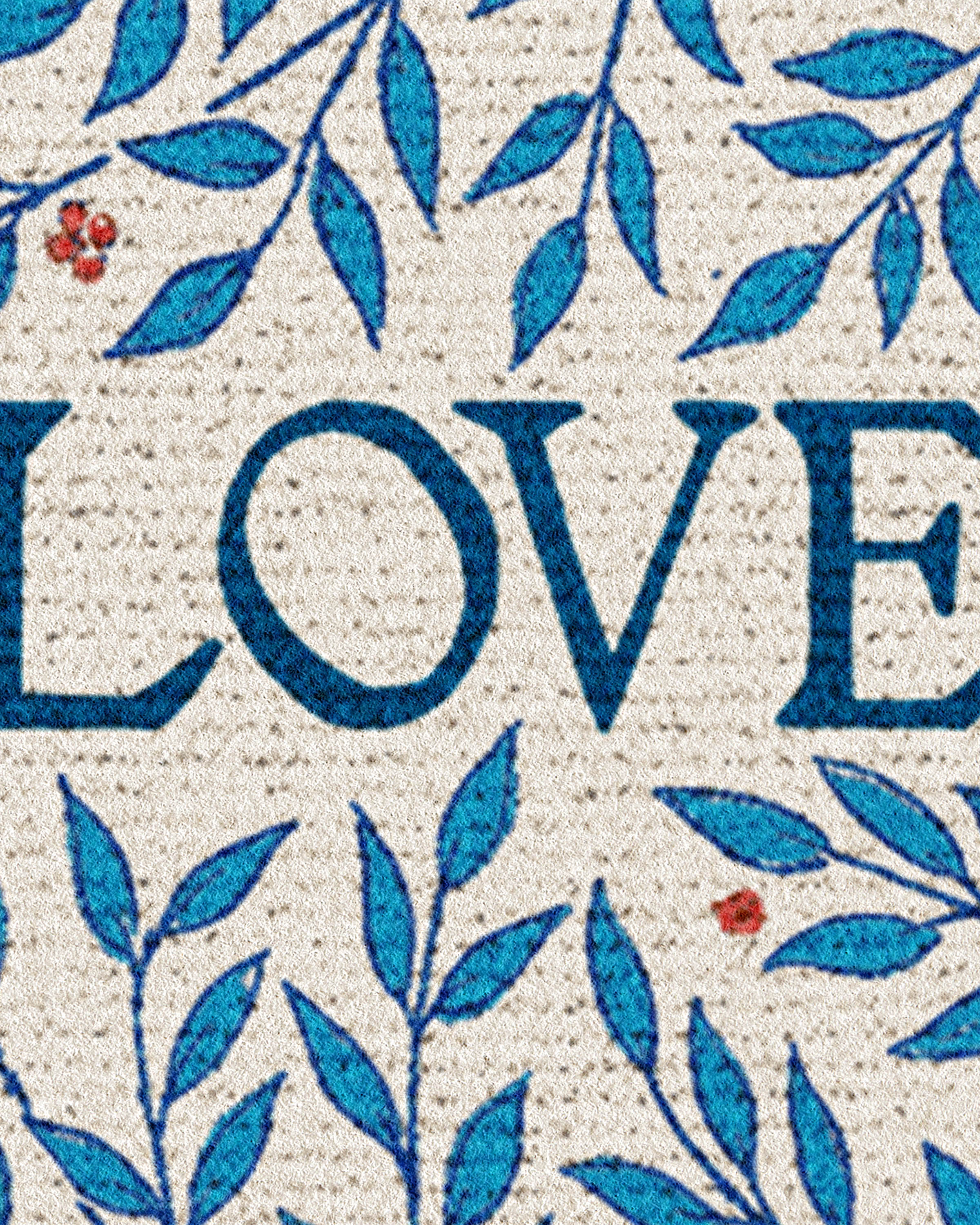 Love Is Enough Indigo & Ivory Doormat by Morris & Co.