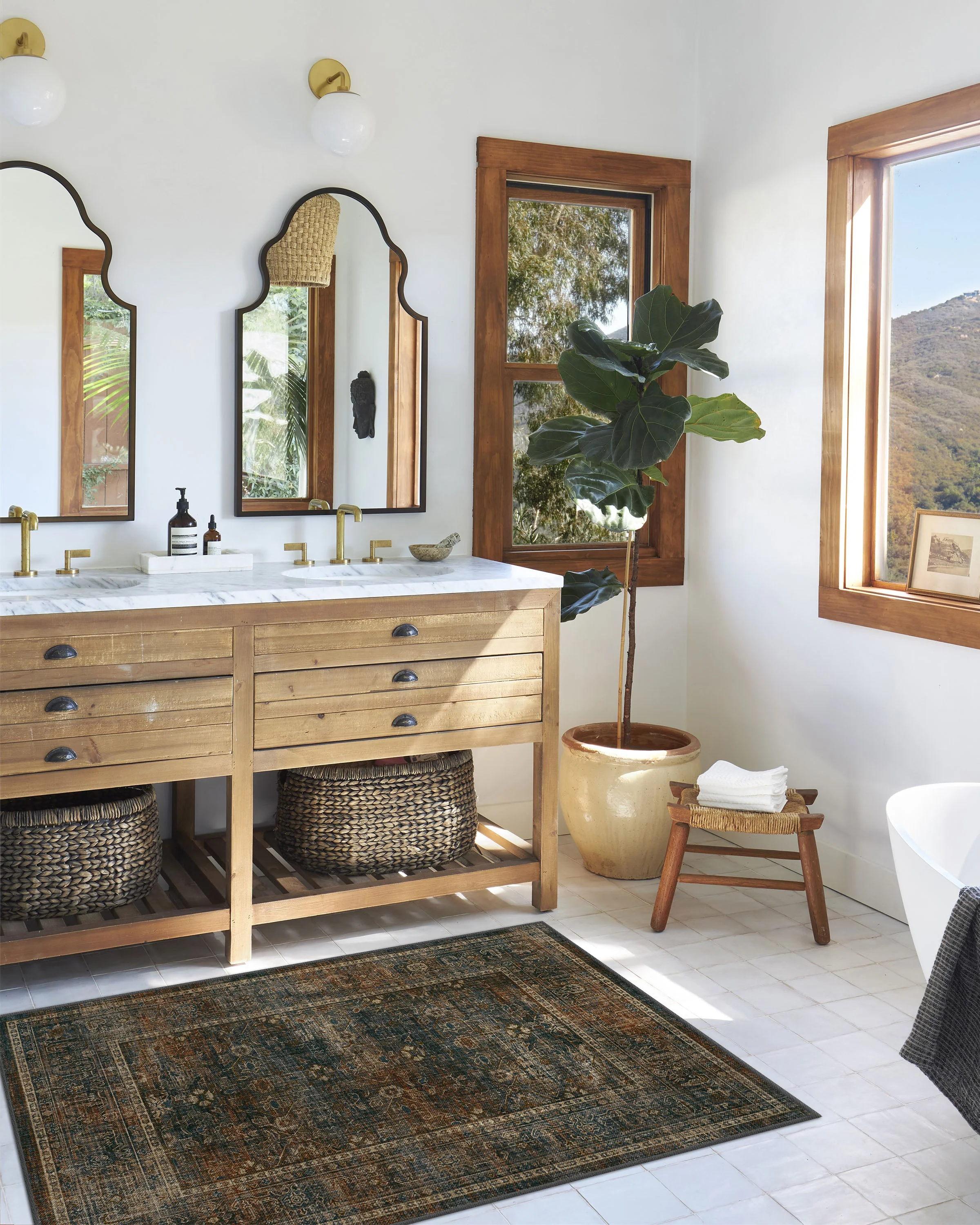 Ophelia Navy & Redwood Flatwoven Rug