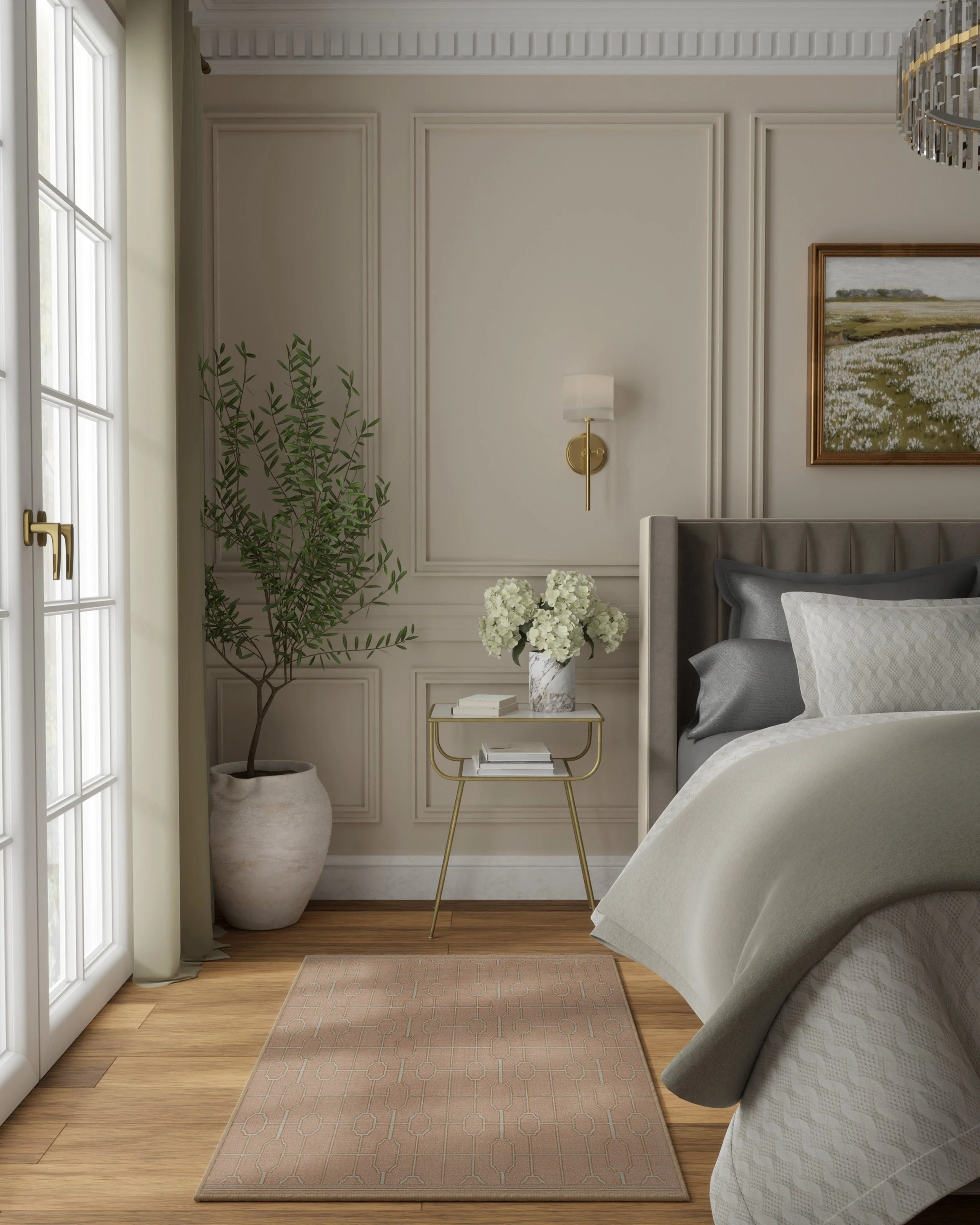 Diana Trellis Rose Gold Rug by The Hiltons
