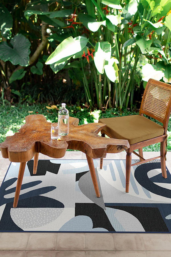 Medley Blue & Grey Outdoor Rug