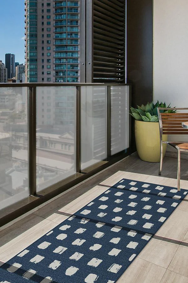 Cobblestone Navy Outdoor Rug