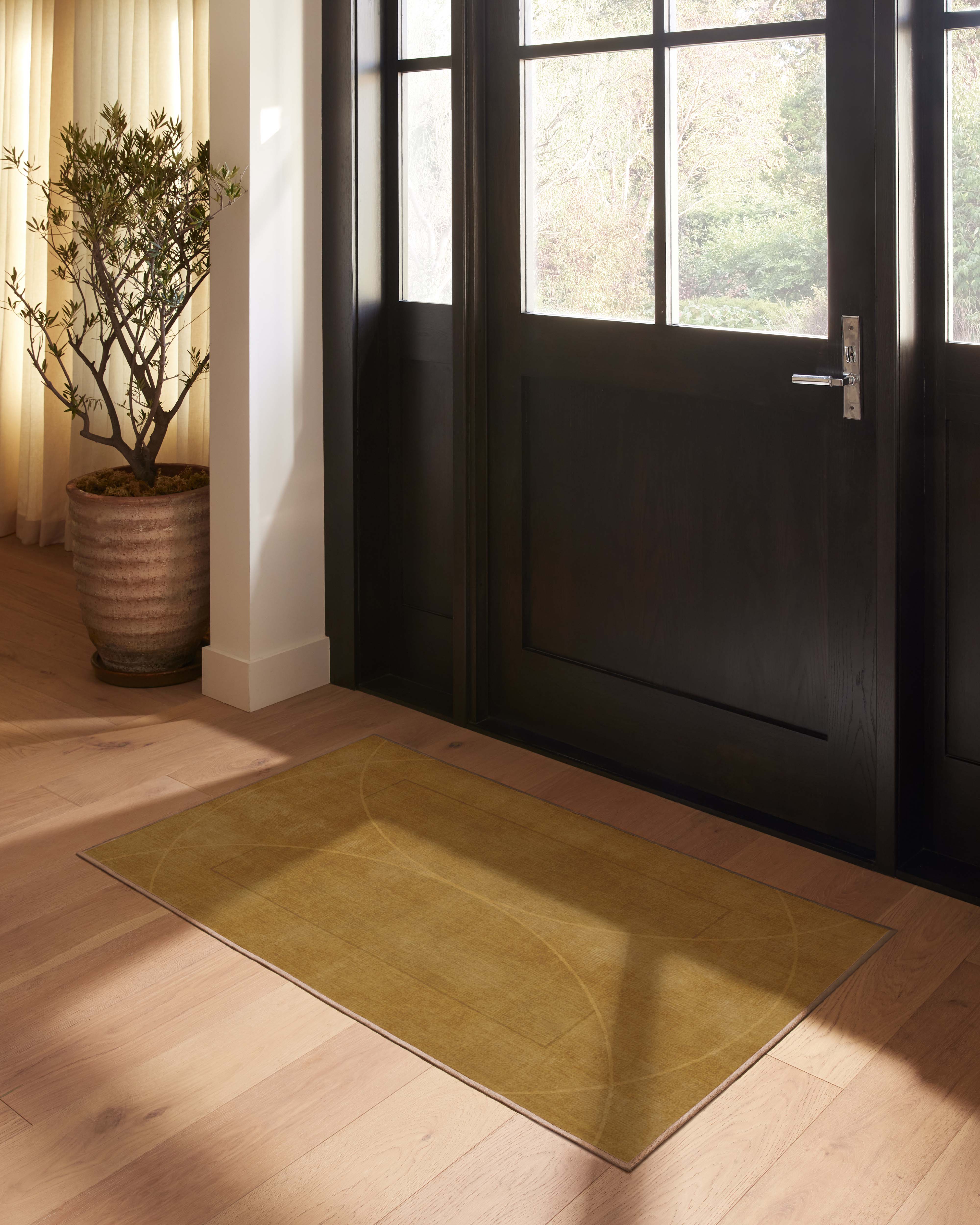 Ayla Gold Flatwoven Rug by Architectural Digest