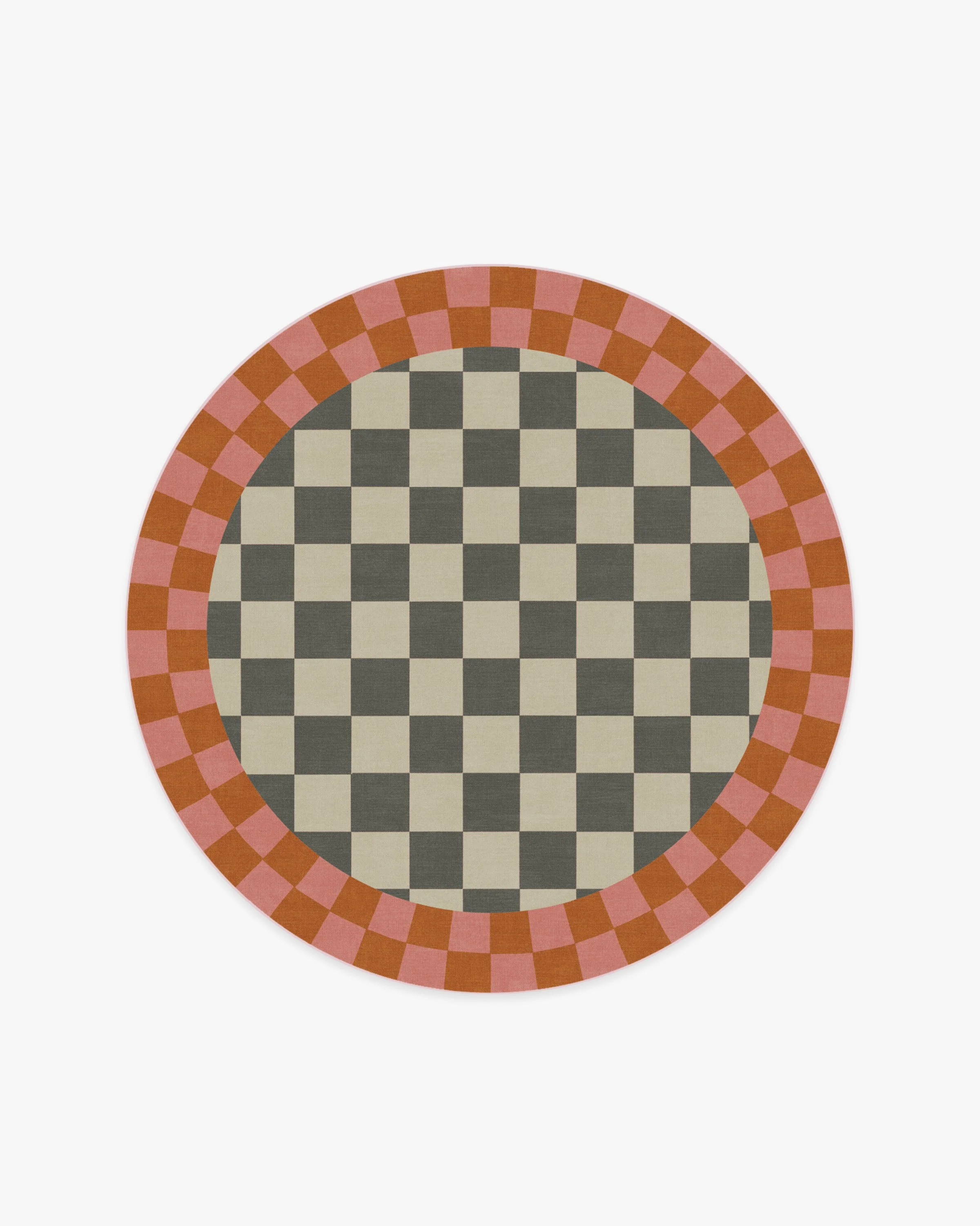 Checker Border Pink & Orange Rug by Jonathan Adler