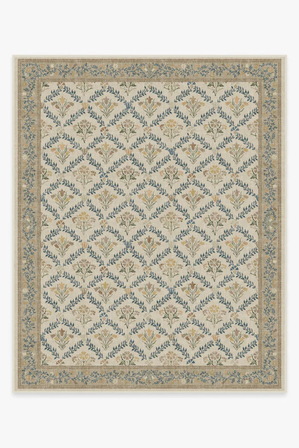 Bellflowers Ivory & Gold Rug by Morris & Co.